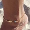 Bohemian Multi Layered Beads Ankle Bracelet for Women Leg Chain Blue Evil Eye Pendant Anklet Summer Beach Foot Jewelry