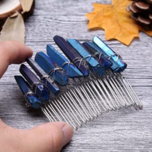 Boho Raw crystal headband witch rainbown crystal headband bridal party  princess girl honey gift