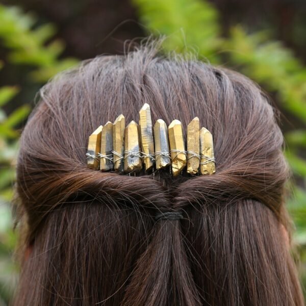 Boho Raw crystal headband witch rainbown crystal headband bridal party  princess girl honey gift