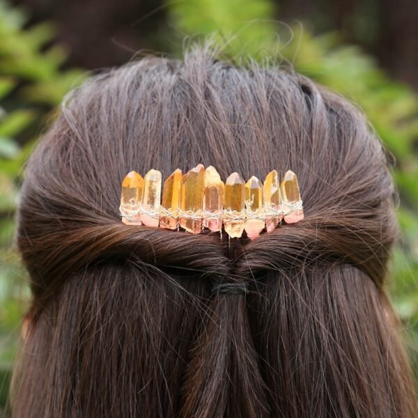 Boho Raw crystal headband witch rainbown crystal headband bridal party  princess girl honey gift