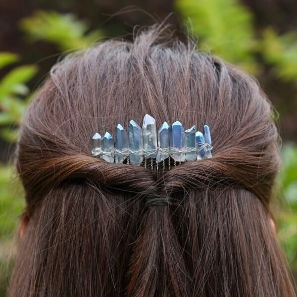 Boho Raw crystal headband witch rainbown crystal headband bridal party  princess girl honey gift