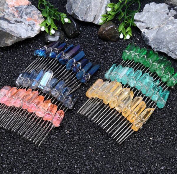 Boho Raw crystal headband witch rainbown crystal headband bridal party  princess girl honey gift