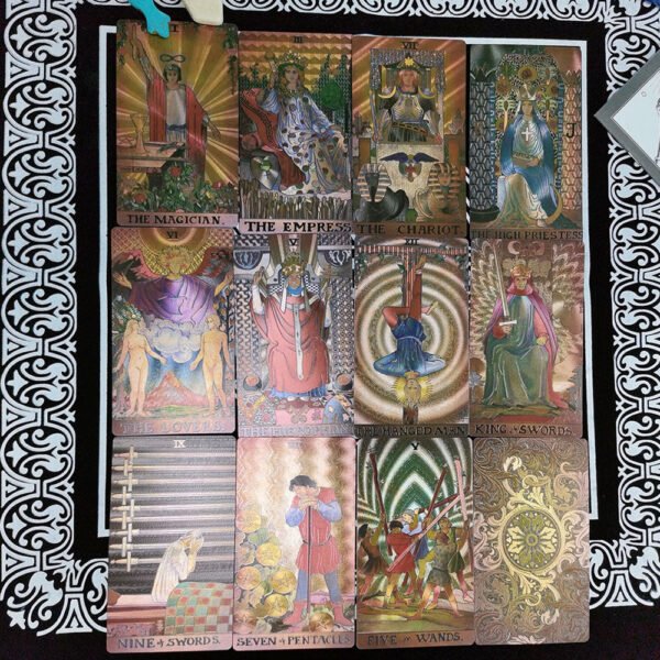 Borderless Tarot Card Gift Box Luxury Set Gold Foil Hot Stamping PVC Waterproof Wear-resistant Board Game Solitaire Divination