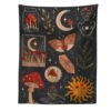 Botanical Cactus Tapestry Wall Hanging Moon Starry Mushroom Chart Hippie Bohemian Tapestries Psychedelic Witchcraft Home Decor