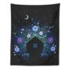 Botanical Wildflower Tapestry Wall Hanging Flower House Hippie Moon Tapestries Colorful Psychedelic INS Star Home Decor