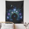 Botanical Wildflower Tapestry Wall Hanging Flower House Hippie Moon Tapestries Colorful Psychedelic INS Star Home Decor