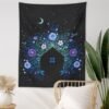 Botanical Wildflower Tapestry Wall Hanging Flower House Hippie Moon Tapestries Colorful Psychedelic INS Star Home Decor