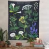 Botanical Wildflower Tapestry Wall Hanging Moon Starry Flower Reference Chart Hippie Bohemian Tapestries Psychedelic Home Decor