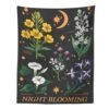 Botanical Wildflower Tapestry Wall Hanging Moon Starry Flower Reference Chart Hippie Bohemian Tapestries Psychedelic Home Decor