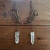Branch Earrings - Clear Quartz Point + Branch | Antique Copper, Bronze, or Silver Plated