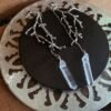 Branch Earrings - Clear Quartz Point + Branch | Antique Copper, Bronze, or Silver Plated