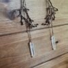 Branch Earrings - Clear Quartz Point + Branch | Antique Copper, Bronze, or Silver Plated