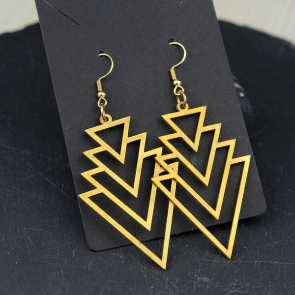 Brass triangle earring for women geometry earring jewelry
