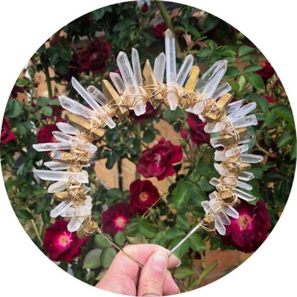 Magic Wicca~Bride white crystal natural crystal headband crystal crown headband goddess crown girlfriend party gift