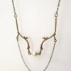 Bronze Branch Necklace with Pearl, Thin Twig Bronze Necklace,Woodland Forest Accessory, Rustic Style Deer Antler Jewelry