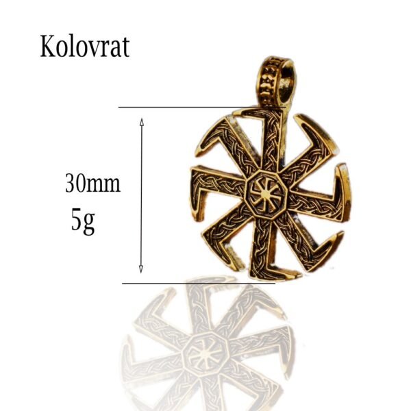 New Magicun Viking~Bronze Kolovrat Pendant Slavic Kolovrat Symbol Pagan Necklace Sun Wheel Amulet