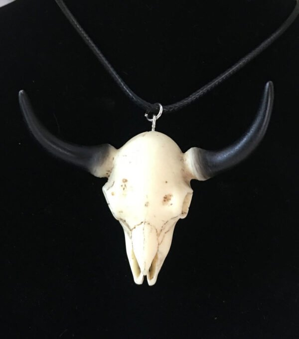 Bull Skull Necklace -Resin Replica Hand Carved-Bull Skull Jewelry | Western Necklace | Western Jewelry Gift | Cowgirl Jewelry
