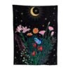 Butterfly Flower Tapestry Wall Hanging Moon and Stars Floral Tapestries Wildflower Aesthetic Tarot Bedroom Home Dorm Living Room