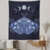 Butterfly Tapestry Sun and Moon Tapestry Moth Tapestries Black and White Tapestry Flower Vine Tapestry Wall Hanging for Room