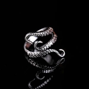 Gothic Ring Titanium Steel Gothic Deep Sea Squid Octopus Ring