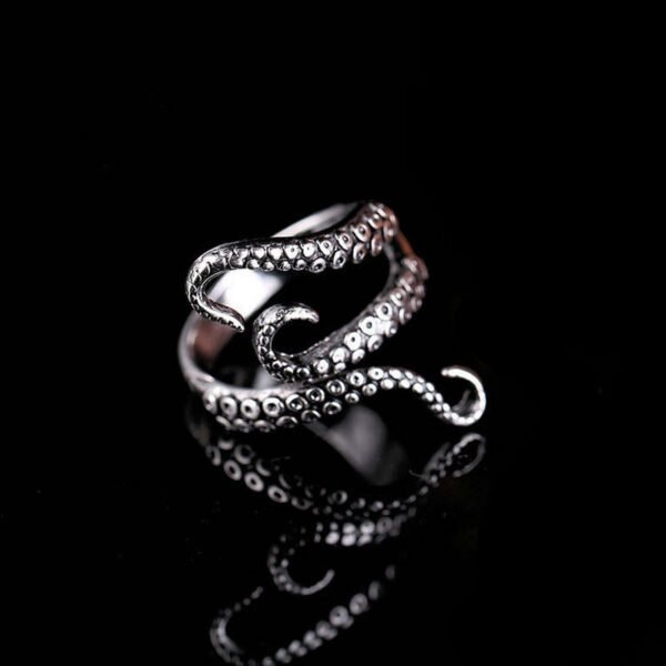 Gothic Ring Titanium Steel Gothic Deep Sea Squid Octopus Ring