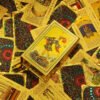 Card Game Gold Foil Tarot Card Bronzing PVC Waterproof Board Game Poker Divination Gift Box Set Luxury Cosmic Gold Color Manual