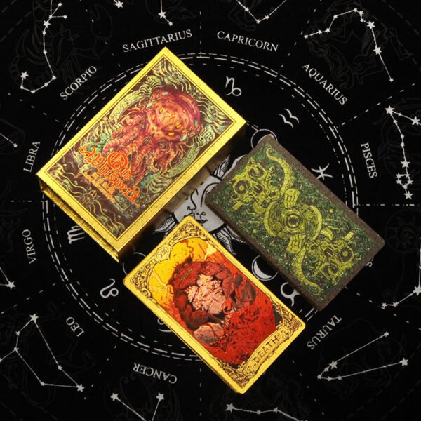 Card Game Gold Foil Tarot Card PVC Waterproof Board Game Poker Divination Gift Box Set Cosmic Silver Color Manual