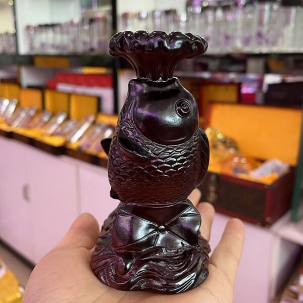 Carp Fish Resin Statue Sculpture Crystal Ball Base Stand Wealth Fortune Lucky Auspicious Home Office Feng Shui Collection Gift