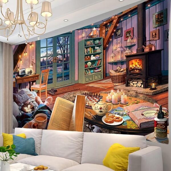 Cat Mandala Tapestry Hippie Macrame Tapestry Wall Hanging Boho Decor  Witchcraft Tapestry  Wall Decor