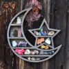 Cat Moon Crystal Wooden Shelf Storage Craft Wall   Gothic Decoration