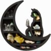 Cat Moon Crystal Wooden Shelf Storage Craft Wall   Gothic Decoration