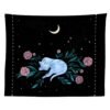 Cat Witchcraft Tapestry Wall Hanging Moon Tapestries  Wall Black Home Decor