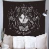 Cat Witchcraft Tapestry Wall Hanging Tapestries Mysterious Divination Baphomet Occult Home Wall Black Cool Decor Cat Coven  Wall Decor