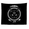 Cat Witchcraft Tapestry Wall Hanging Tapestries Mysterious Divination Baphomet Occult Home Wall Black Cool Decor Cat Coven  Wall Decor