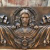 Catholic Saints Church cross-wall decoration Sacred Heart Jesus wood carving plaque Bible human savior Christ baptism statue