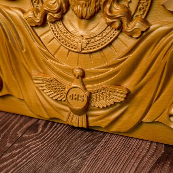 Catholic Saints Church cross-wall decoration Sacred Heart Jesus wood carving plaque human savior Christ baptistery statue