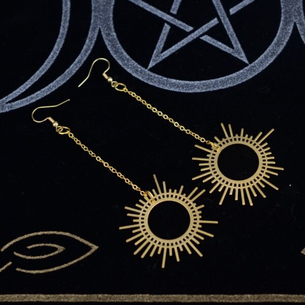 Celestial Dangle Earrings Boho Statement Earrings Metaphysical Jewelry
