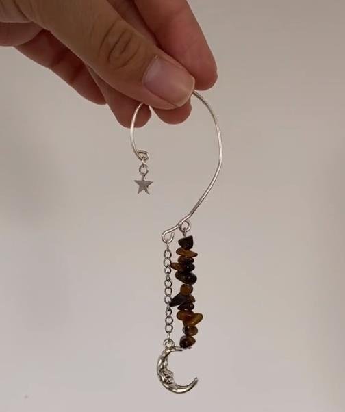 Celestial Earring,Star Ear Cuff No Piercing Fake Piercing Faux Non Pierced Clip on Birthday Gift Idea