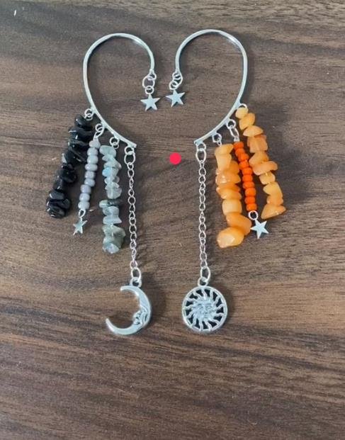 Celestial Earring,Star Ear Cuff No Piercing Fake Piercing Faux Non Pierced Clip on Birthday Gift Idea