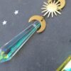Celestial  Long Earrings, Ab Crystal Earrings, Crescent Moon Earrings, Sun and Moon Earrings Raw and Antique gold  Earrings