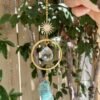Celestial Sun Catcher for Car | Raw Crystal Sun Catcher | Rear View Mirror Accessory | Amazonite Sun Catcher|Car Accessory