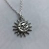 Celestial Sun Moon  Pendant Necklace,Celestial Sunmoon Charm Pendant Jewelry Gift