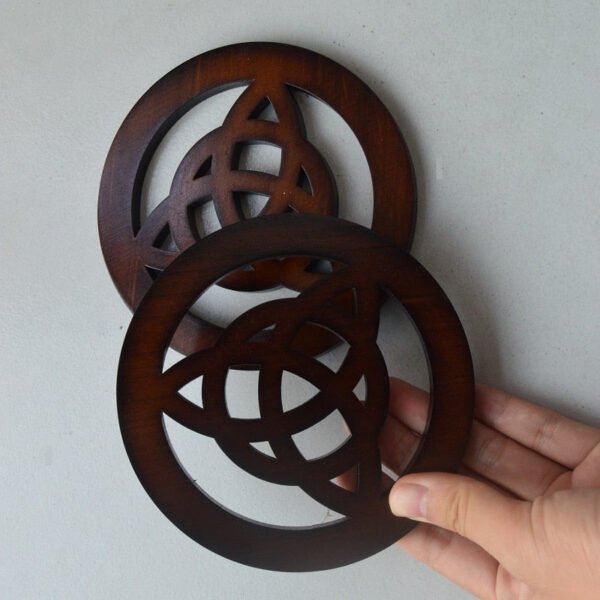 Celtic Knot Wooden altar tile Pentagram props Coaster Ritual Divination Wicca witchcraft supplies for altar table Decorations