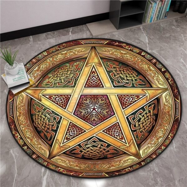 Celtic Viking Round Rug Floor Mat Tree of Life Round Carpet Yggdrasil Floor Mat Anti Slip Chair Mat for Children Kids Playmat| |