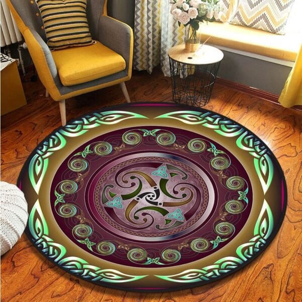 Celtic Viking Round Rug Floor Mat Tree of Life Round Carpet Yggdrasil Floor Mat Anti Slip Chair Mat for Children Kids Playmat| |