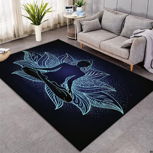 Chakra Carpets for Living Room Zen Theme Rectangle Area Rug Colorful tapis Flower of Life Geometric Floor Mat Hot