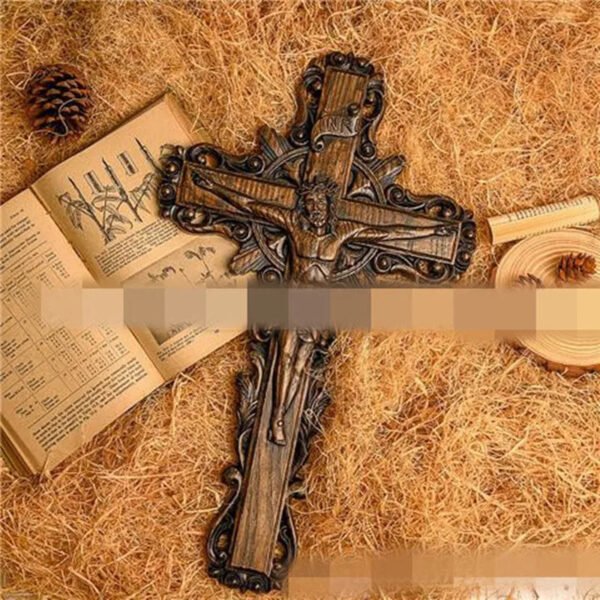 Christmas Crucifixion Wooden Beech Jesus Cross Carving Cathilic Wall Decoration Sculpture Crafts