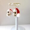 Christmas Skull Earrings,goth, Cosplay, Biker, Rocker, Christmas Earrings - Dangle Earrings -Gift for Her