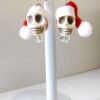 Christmas Skull Earrings,goth, Cosplay, Biker, Rocker, Christmas Earrings - Dangle Earrings -Gift for Her