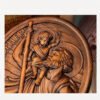 Church Decoration Saint Christopher Holy Man Beech Wood carving Decor Wall Cathilic